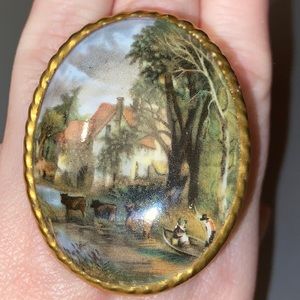 Hand Painted Aynsley Pin Brooch Made in England